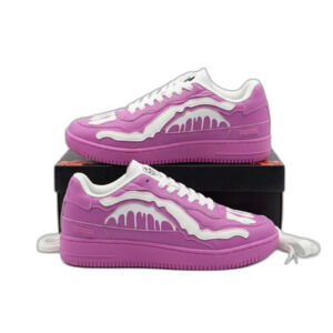 Brand X Tombstone Skeleton Sneakers Pink White Men's 11 Skull Bones NWT New Box